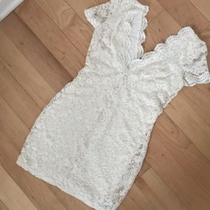 Urban Outfitters White Lace V-Neck Dress
